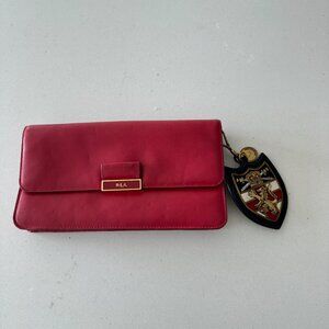 polo RLL Ralph Lauren Red Tate Mini Gold Chain Wallet / Crossbody